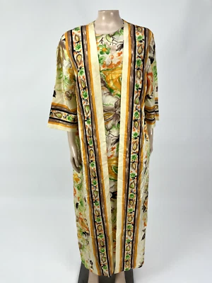 Vestido para mujer Windsor vintage años 70 maxi bohemio hippie floral acetato A3-10 Foto 1 de 4