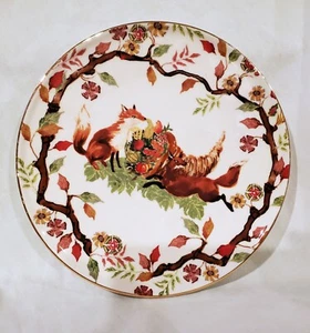 Anthropologie Inslee Fariss Autumn's Bounty Side Plate NEW 1 Fox Plate - Picture 1 of 2
