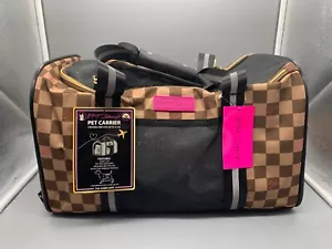 Betsey Johnson TIERTRANSPORTBOX BRAUN KARIERT HUNDE BIS ZU 16 PFUND TSA GENEHMIGT NEU Neu mit Etikett - Bild 1 von 6