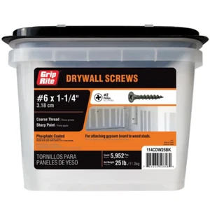 #6 X 1-1/4 In. #2 Phillips Bugle Head Coarse Thread Sharp Point Drywall Screws ( - Picture 1 of 10