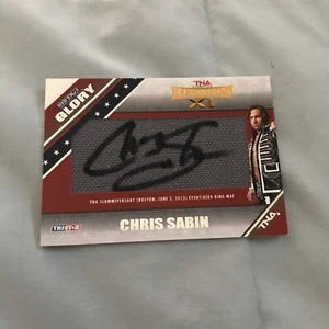 TNA Chris Sabin 2013 GLORY SILVER Slammiversary Mat Relic Autograph Card 36/99 - Picture 1 of 3