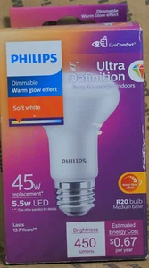 Philips 45W Equivalent Soft White R20 Medium Dimmable LED Floodlight Light BX61 - Picture 1 of 1