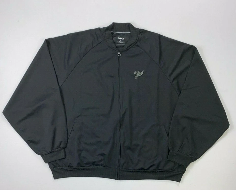 Chaqueta negra ligera con cremallera repelente al agua Hurley Lakey para mujer talla L Foto 1 de 1