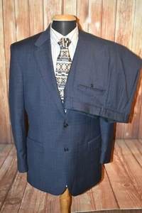 Jos A Bank Men Signature Collection Check 2 Front Button Suit Sz 42L Wst 34x31 - Picture 1 of 12