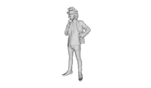 Printle E Homme 150--Long Hair Young Man Thinking Figure for Dioramas Train Sets - Picture 1 of 11