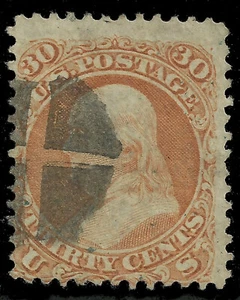 Scott 71 - The 1861 Thirty Cent Ben Franklin Stamp - Used - Picture 1 of 2