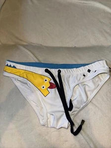 Marcuse Swimwear Bikini, orange, Size Large. White, Blue serpent - Picture 1 of 3
