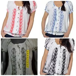 Camisa Top Campesina Bohemia Fever Mangas Cortas - VARIEDAD - Imagen 1 de 11