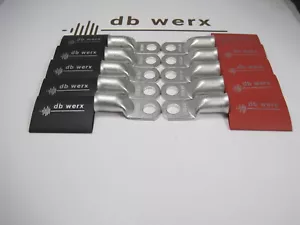 (10) 2/0(oversized 1/0 car audio wire) Tinned Lugs w/ RED & BLACK Heat Shrink - Picture 1 of 1