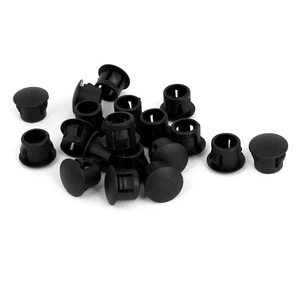 Black Plastic Round Snap in Mounting Locking 5/16" Panel Hole Covers 20pcs - Afbeelding 1 van 1