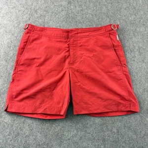 Orlebar braune Badeshorts Herren Größe 31 rot Bulldogge Taille 31" Schwimmen Urlaub - Bild 1 von 15