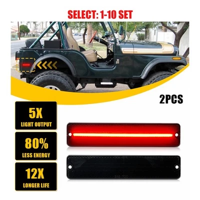 Luces de señalización laterales traseras LED ahumadas para Jeep CJ5 CJ6 CJ7 72-91 Grand Wagoneer 20x Foto 1 de 4
