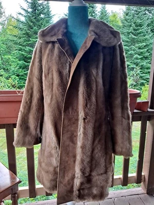 Vtg 70s Lilli Ann San Francisco Faux Fur Coat Tan Suede Trim  Mod England - Image 1 of 4