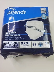 Attends Disposable Underwear 3X-Large Severe 10 Ct - Picture 1 of 5