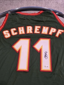 Detlef Schrempf Autographed/Signed Jersey Beckett Green Custom Jersey  - Picture 1 of 7