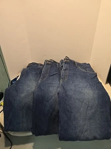 3pr Alaska Bay Outfitters Jeans Men’s 36×34 Blue Fleece/Flannel Lined Denim - Picture 1 of 14