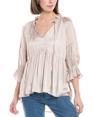 Blusa para mujer Love Token satinada beige Xs Foto 1 de 3
