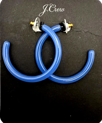 NUEVO CON ETIQUETAS J. Pendientes de aro perforados de acrílico azul periwinkle de 2" CREW Foto 1 de 4