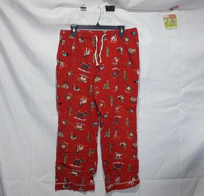 Pantalones de pijama Old Navy Holiday para perro talla L franela roja algodón salón Foto 1 de 4