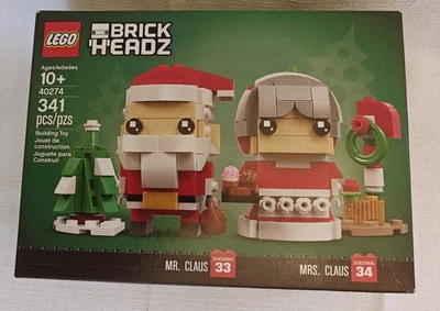 LEGO BRICK HEADZ 40274 Papá Noel y la Sra. Claus Nuevo y Precintado Foto 1 de 4