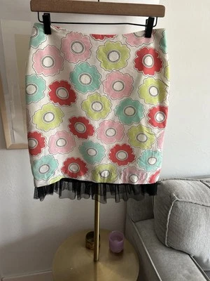 Falda lápiz vintage Y2K Grace Elements seda tul floral forrada talla 8P Foto 1 de 4