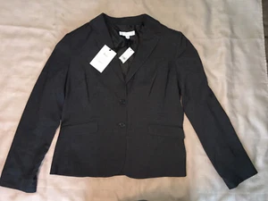 New York Co Stretch City Stretch Luxe Size 16 Avg Dark Grey Pinstripe Jacket NWT - Picture 1 of 8