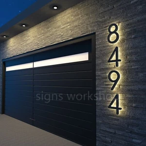 Personalized Address Number Sign,Address Plaque,Modern Metal Hotel Room Sign - Picture 1 of 15