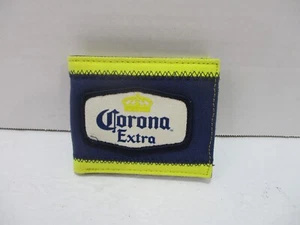 Corona Extra Wallet Mens Blue Yellow Bifold ID Card Holder 3x4" Rectangular - Picture 1 of 10