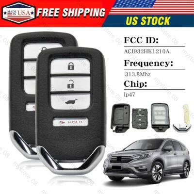 Mando a distancia inteligente para Honda CR-V 2015 2016 ACJ932HK1210A 4 botones Foto 1 de 4
