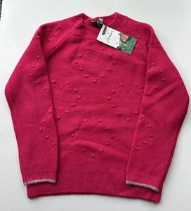 Joules Girls Ofelia Heart Knit Jumper - Bright Pink - Various Sizes - *BNWT* - Picture 1 of 5
