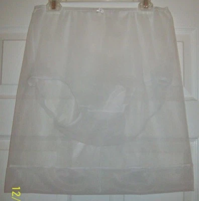 BLANCO Nylon Transparente SLIP & 5" MANGA BRAGUITA Dobladillo Transparente 30-44 Cintura Longitud 21 ** Foto 1 de 3