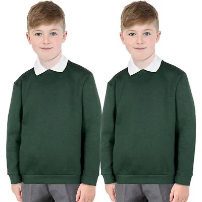 Mädchen Jungen Grün Pfadfinder Schuluniform Pullover Packung 2 für Kinder 3-13 - Bild 1 von 2