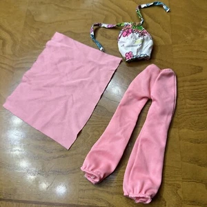 Vintage Barbie Pink Floral Halter Top, Jogger Pants & Wrap - Picture 1 of 5