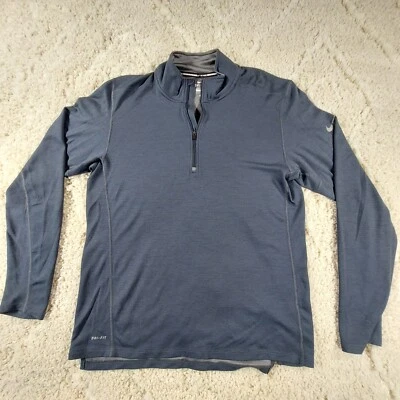 Camisa de manga larga Nike Running Dri-Fit para hombre - agujero para el pulgar - azul-gris - grande Foto 1 de 4