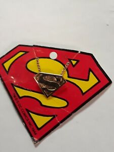 1977 DC Comics Superman Necklace. Nano metal Necklace. Unwore on Superman Board