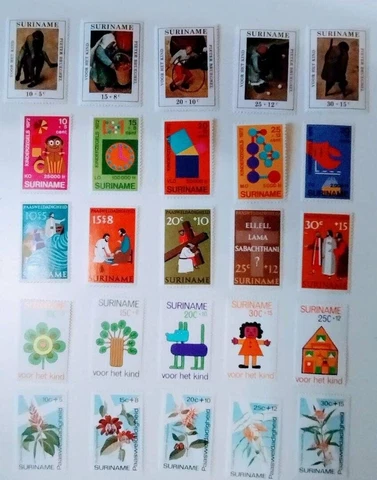 Nice Surinam Lot of 25. Scott's B177...B207. MH to MNH. sal's stamp store Cover