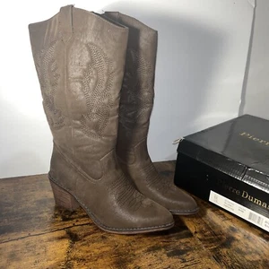 Pierre Dumas Wilder 1 - Women's Western Style Mid-Calf Cowboy Boots 6.5 M brown - Picture 1 of 4