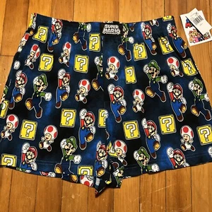 Men's Nintendo Boxer Brief/Shorts Super Mario Blue SZ LARGE Elastic Waistband🤙 - Picture 1 of 12