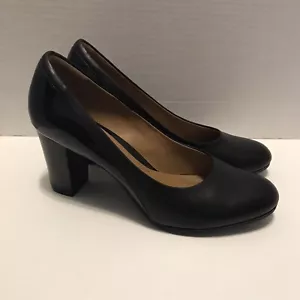 CLARKS Collection decolte classiche grosse in pelle nera/vernice taglia 9,5 M - Foto 1 di 9