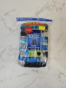 Hanes Boys Boxer Briefs 10-Pack Comfort Flex Waistband Tagless Assorted Printed - Picture 1 of 2
