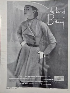1951 Women's Botany MIlls brand fabric Gilbert tunic dress Vintage fashion ad - Picture 1 of 1