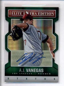 A.J. VANEGAS 2014 ELITE EXTRA EDITION STATUS GREEN AUTOGRAPH AUTO #19/25 AJ9579