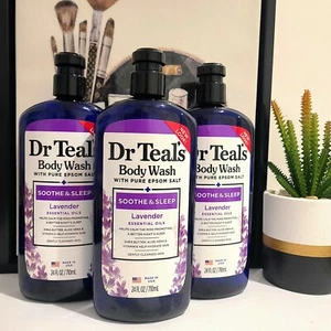 3X-Dr Teal's Body Wash with Pure Epsom Salt, Soothe & Sleep with Lavender, 24oz - Picture 1 of 3