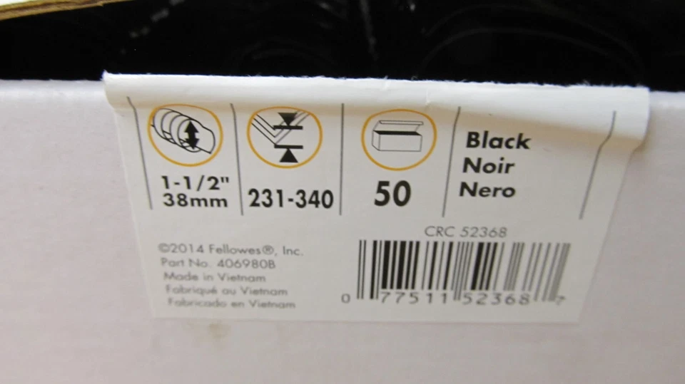 Fellowes 52368 Lot of 50 1-1/2" Plastic Binding Spine 231-340 Sheets Free S&H - Image 1 of 4