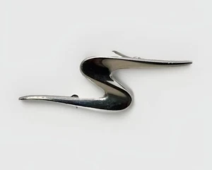 Vintage POUL WARMIND Modernist 1960s Denmark 925 Sterling Silver Brooch #9 7.6g - Picture 1 of 7