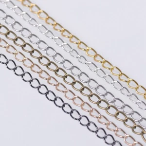 5Meters Extendaer Chain 1.8mm 3.2mm Iron Metal Extension Necklace Chain DIY Lot - Picture 1 of 10