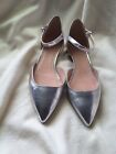 J.Crew Size  9 Mary Janes Ballet Flats Shoes  Silver Metallic