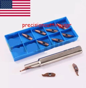 KSPDR0016K10 Lathe Engroove Holder + 10PCS 2mm DPCR Carbide Grooving Insert USA - Picture 1 of 7