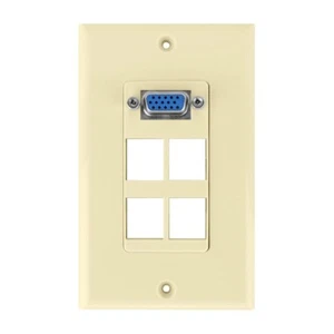 Placa de pared construct Pro VGA Keystone (4 puertos, marfil) - Imagen 1 de 5