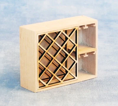 MARKENLOS Puppenhaus leeres Weinregal aus Holz im Maßstab 1:12 Miniatur 06 tumdee